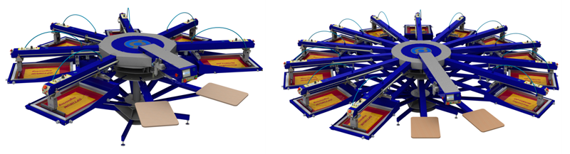 Карусельные полуавтоматы печати по текстилю серия А3 LITE
